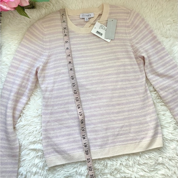NWT Intermix Noelle Cashmere Striped Crossover Back Sweater - Picture 13 of 15